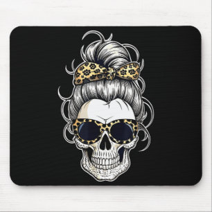 Halloween Shirt For Women Skull , Leopard  Mouse Pad