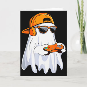 Halloween Shirt Ghost Gamer Video Gaming Boys Men  Card