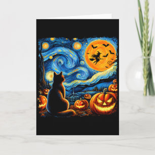 Halloween Shirt Men Women Black Cat Pumpkins Bats Card
