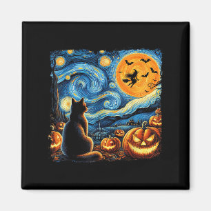 Halloween Shirt Men Women Black Cat Pumpkins Bats Magnet