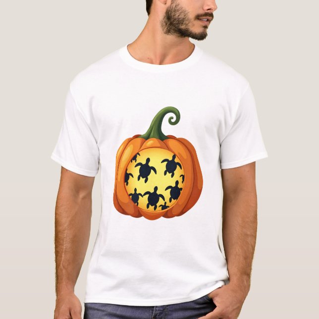 Halloween Shirt Pumpkin Turtle Sea Halloween Costu (Front)