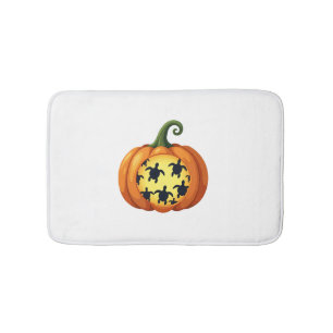 Halloween Shirt Pumpkin Turtle Sea Halloween Costu Bath Mat