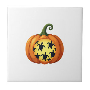 Halloween Shirt Pumpkin Turtle Sea Halloween Costu Ceramic Tile