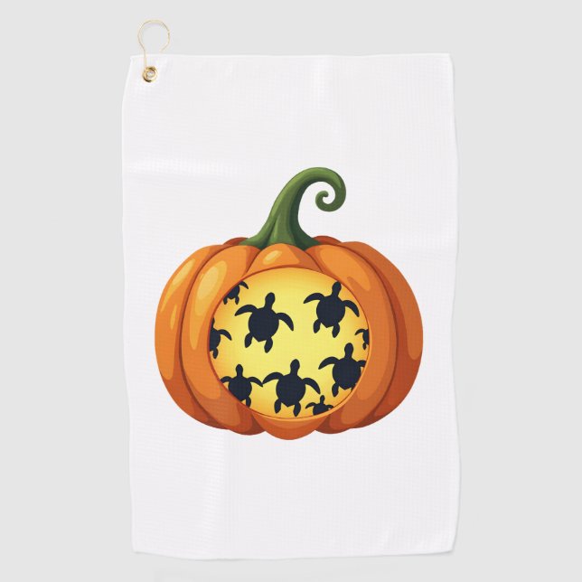 Halloween Shirt Pumpkin Turtle Sea Halloween Costu Golf Towel (Front)