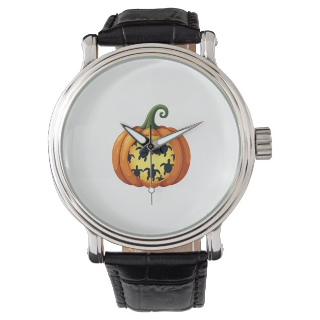 Halloween Shirt Pumpkin Turtle Sea Halloween Costu Watch (Front)