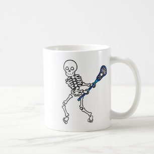 Halloween Shirt Skeleton Lacrosse Sport Player Cos Coffee Mug
