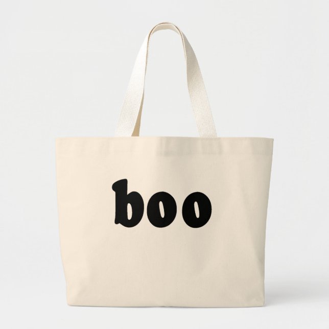 Halloween Shirt That says BOO Large Tote Bag (Front)