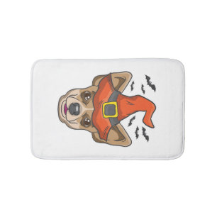 Halloween Shirt Witch Chihuahua Costume Gift Bath Mat