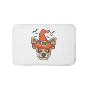Halloween Shirt Witch Chihuahua Costume Gift Bath Mat