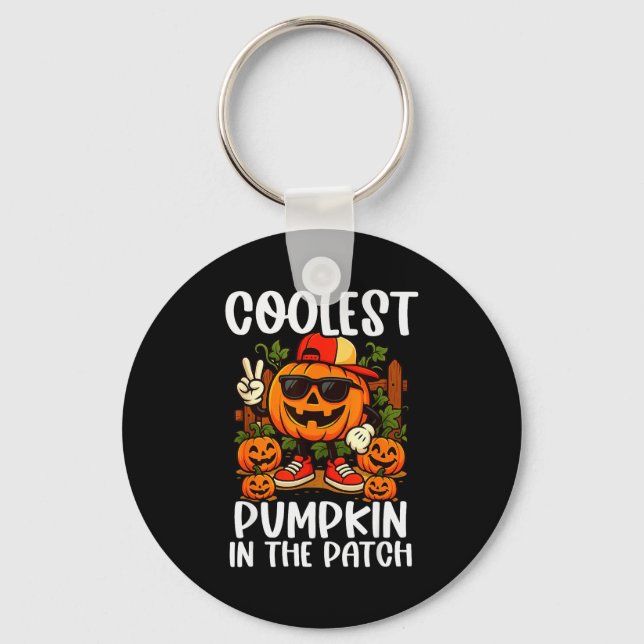 Halloween Shirts Boys And Kids Coolest Pumpkin In  Key Ring (Front)