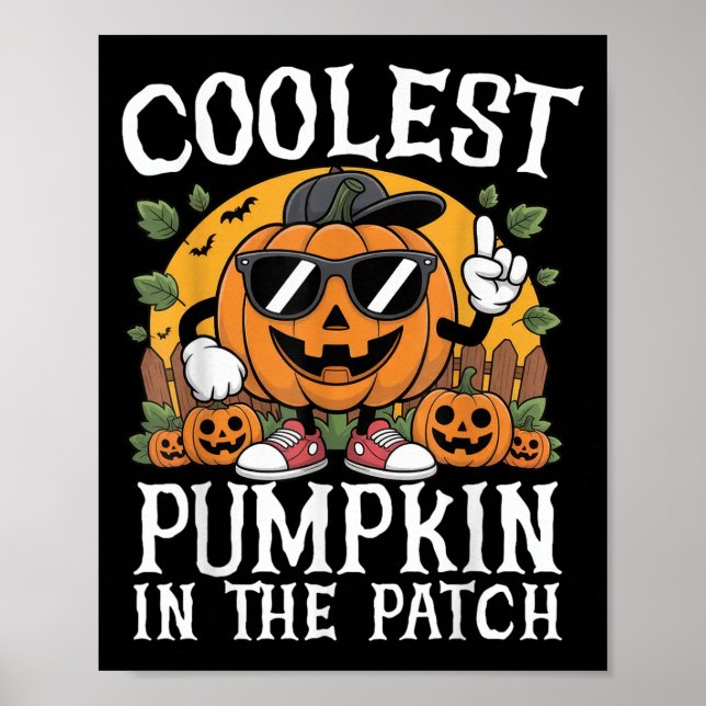Halloween Shirts Boys And Kids Coolest Pumpkin In  Poster (Front)