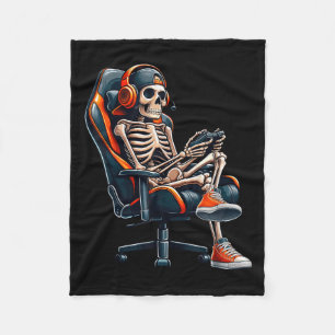 Halloween Shirts Skeleton Gamer Video Gaming Boys  Fleece Blanket