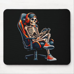 Halloween Shirts Skeleton Gamer Video Gaming Boys Mouse Pad