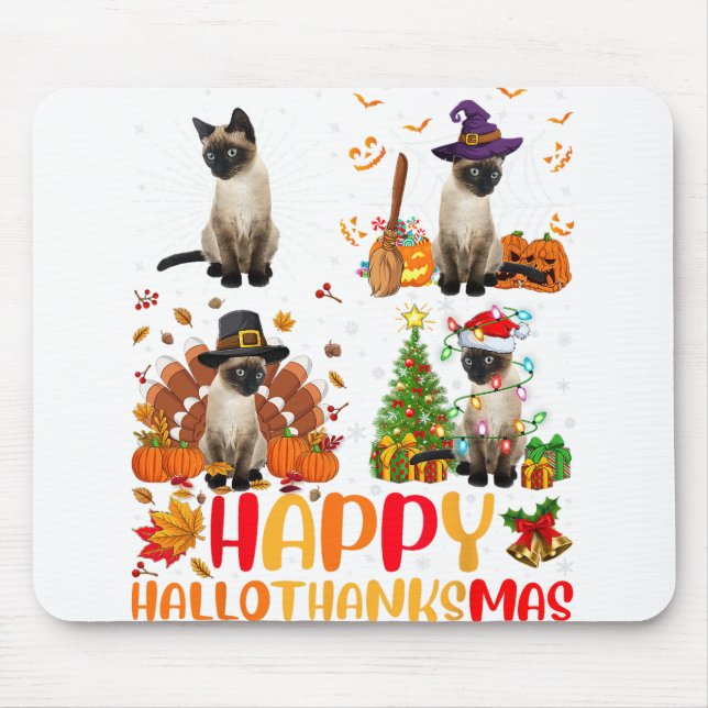 Halloween Shirts Women Men Kids Halloween Black Ca Mouse Pad (Front)