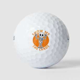 Halloween Show Me The Candy Skeleton Golf Balls
