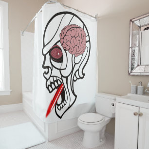 Halloween Shower Curtain Brains