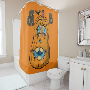 Halloween Shower Curtain, Pumpkin Shower Curtain