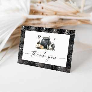 Halloween Shower Witch Cauldron Thank You Card