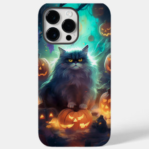 Halloween Siberian Cat With Pumpkins Scary Case-Mate iPhone 14 Pro Max Case