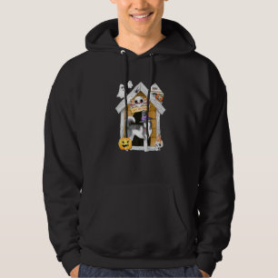 Halloween Siberian Husky Dog Witch Haunted House Hoodie