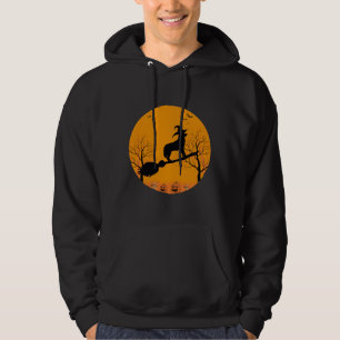 Halloween Siberian Husky Witch Scary Moon Funny  H Hoodie