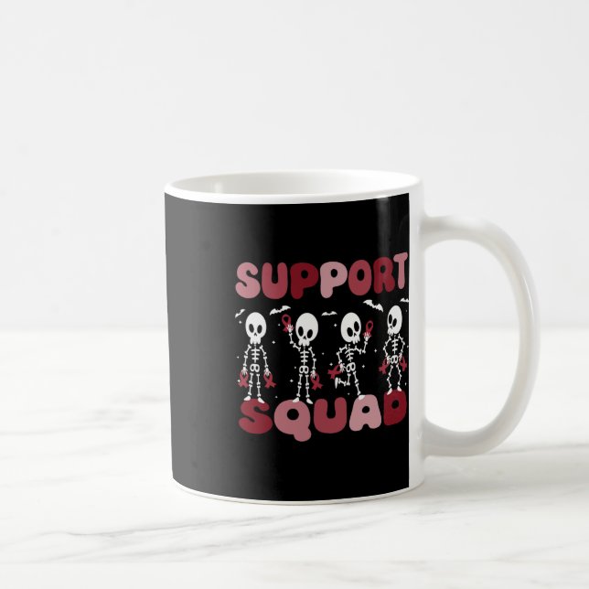 Halloween Sickle Cell Squad Funny Skeleton Burgund Coffee Mug (Right)