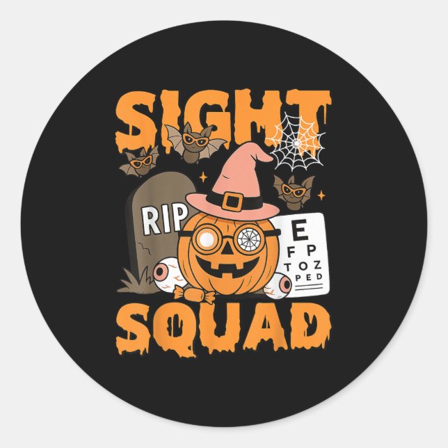 Halloween Sight Squad Optometry Optician Optometri Classic Round Sticker (Front)