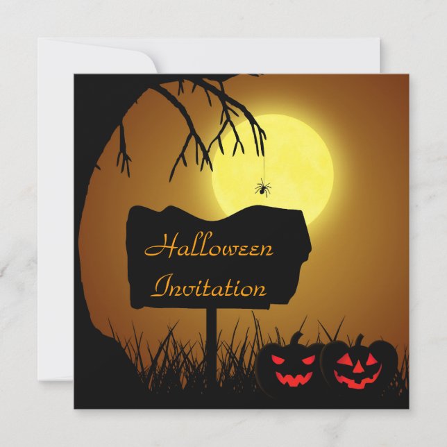 Halloween Silhouette Sign - Party Invitation (Front)
