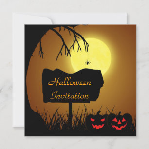 Halloween Silhouette Sign - Party Invitation