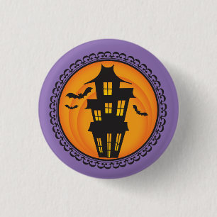 Halloween Silhouettes Haunted House Badge