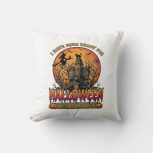 Halloween Since Last Haunted House Flying Witch_1 Cushion