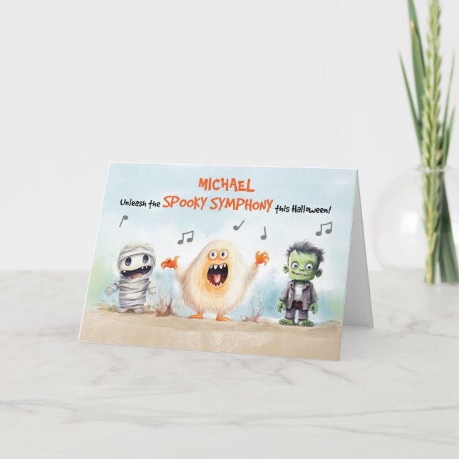 Halloween Singing Musical Monsters Card (Front)