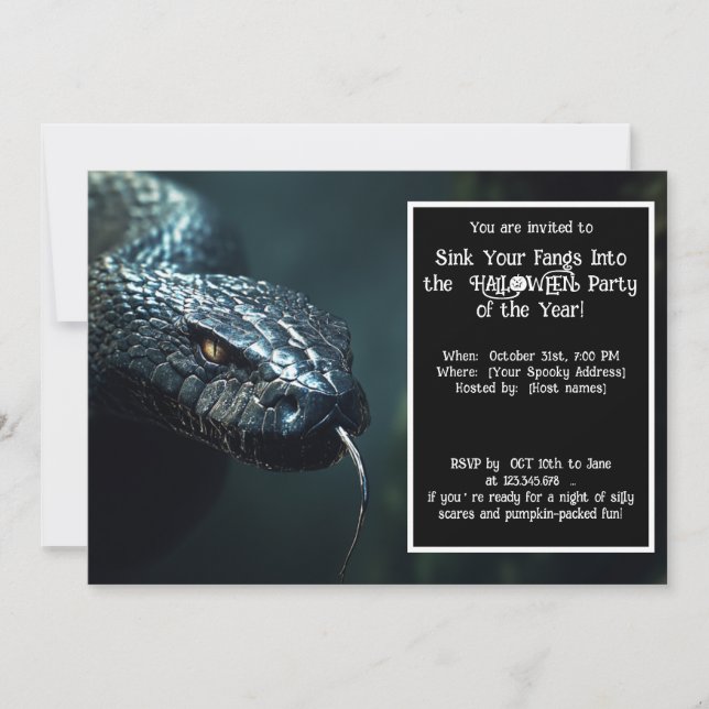 Halloween Sinister Serpent Halloween Bash Invitation (Front)