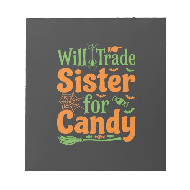 Halloween Sister Candy Trade Design_1 Notepad (Front)