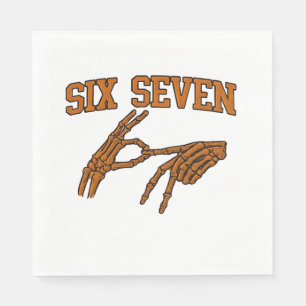 Halloween Six Seven Meme Sign Language 67 Mason  Napkin