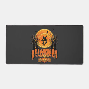 Halloween Skateboard Moon Design Halloween Desk Mat