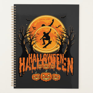Halloween Skateboard Moon Design Halloween Planner