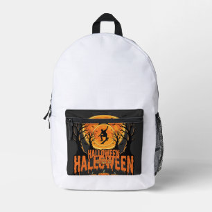 Halloween Skateboard Moon Design Halloween Printed Backpack