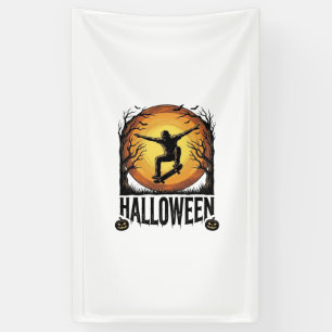 Halloween Skateboard Moon Vintage Vector Design_1 Banner