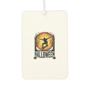 Halloween Skateboard Moon Vintage Vector Design_1 Car Air Freshener