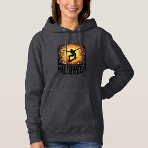 Halloween Skateboard Moon Vintage Vector Design_1 Hoodie