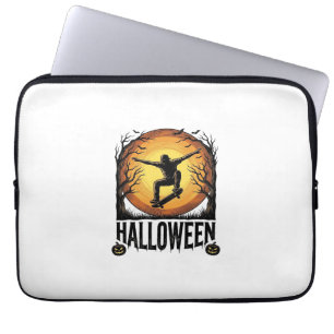 Halloween Skateboard Moon Vintage Vector Design_1 Laptop Sleeve