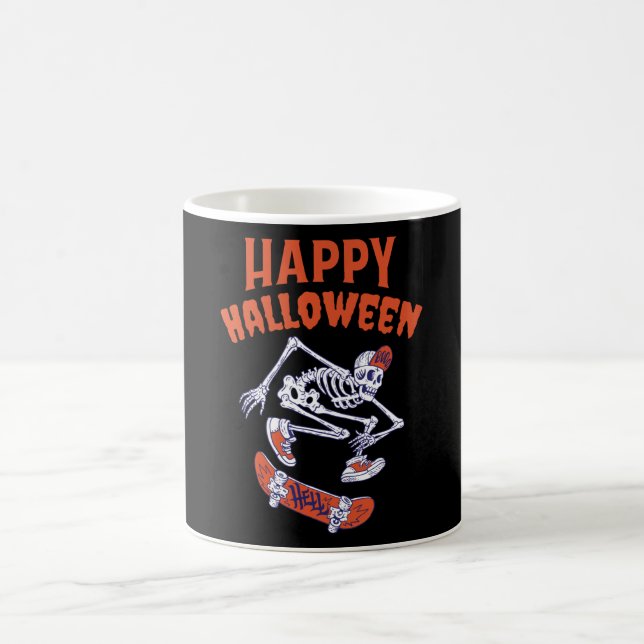 Halloween Skateboard Skeleton Coffee Mug (Center)