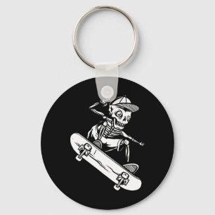 Halloween Skateboard Skeleton Halloween Skateboard Key Ring