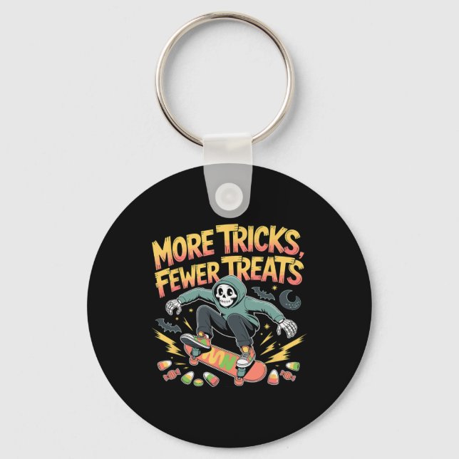 Halloween Skateboard Tricks Skeleton Candy Youth  Key Ring (Front)