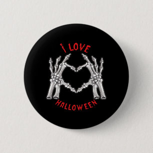 Halloween Skeletal Hands Heart Funny Saying 6 Cm Round Badge
