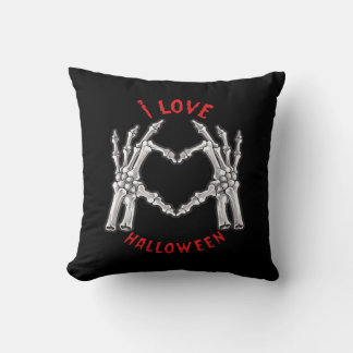Halloween Skeletal Hands Heart Funny Saying  Cushion