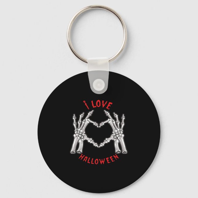 Halloween Skeletal Hands Heart Funny Saying  Key Ring (Front)