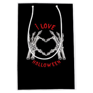 Halloween Skeletal Hands Heart Funny Saying Medium Gift Bag