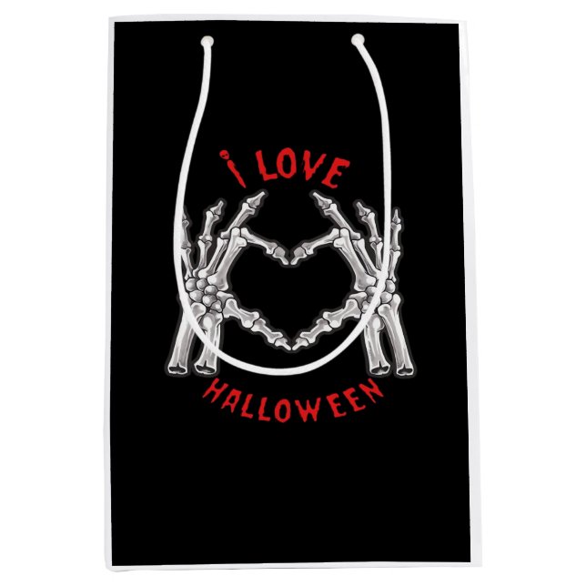 Halloween Skeletal Hands Heart Funny Saying  Medium Gift Bag (Front)